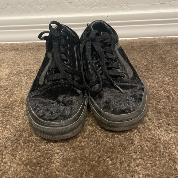 Vans | Shoes | Womens Black Velvet Vans 